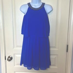 Royal blue dress. Size 16. Tiered. Church, event,party.